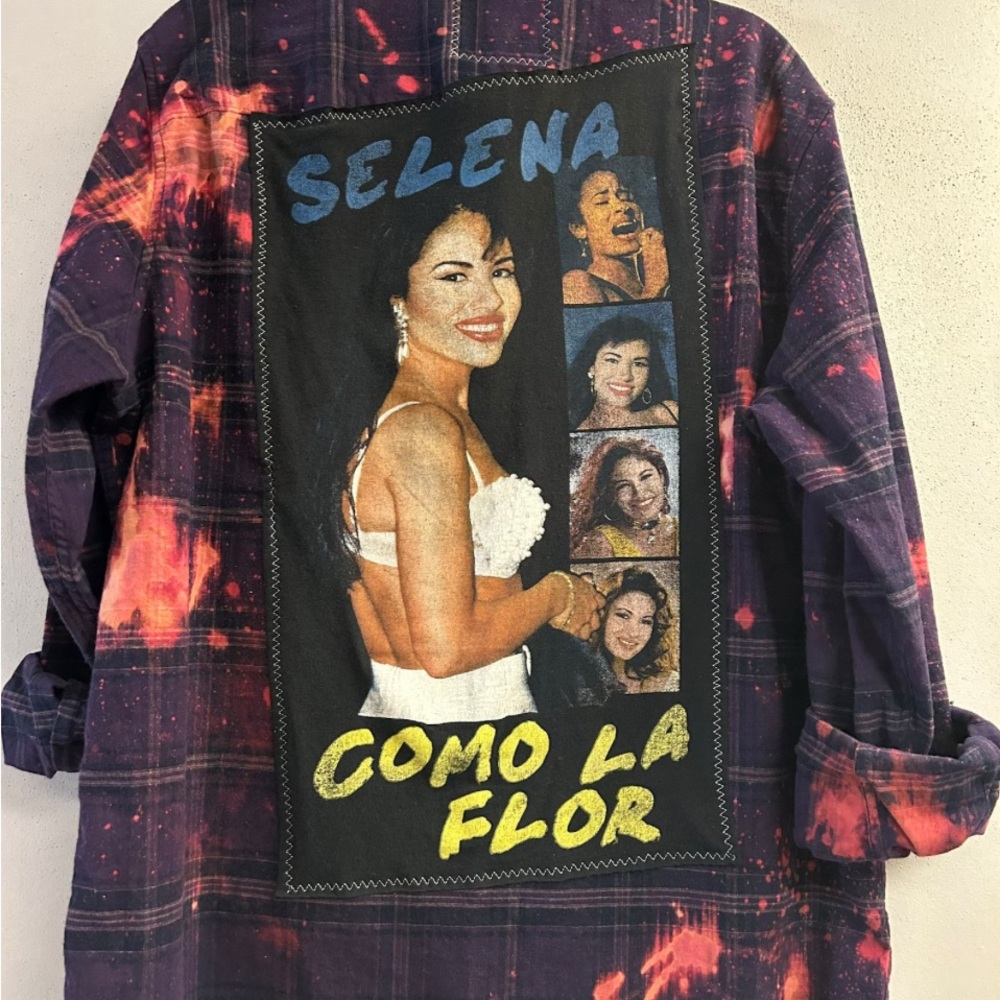 Selena Graphic Upcycled Flannel Shirt XLT
